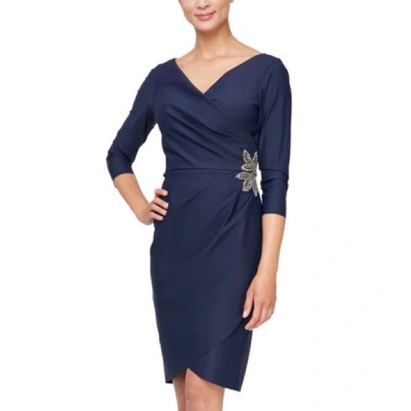 Alex Evenings Side Ruched Cocktail Dress Nordstrom $229 retail price - Picture 2 of 4
